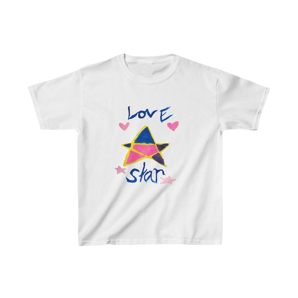 Love Star Graphic Kids Heavy Cotton™ Tee-Kids clothes-XS-White-mysticalcherry