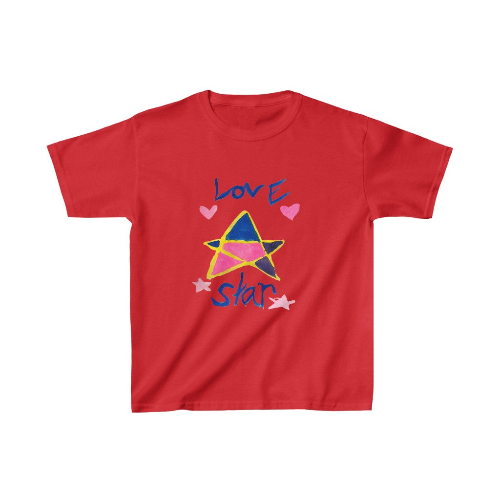 Love Star Graphic Kids Heavy Cotton™ Tee-Kids clothes-XS-Red-mysticalcherry