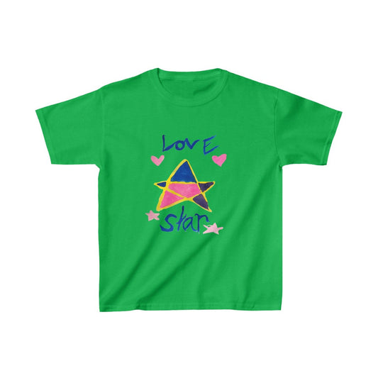 Love Star Graphic Kids Heavy Cotton™ Tee-Kids clothes-XS-Irish Green-mysticalcherry