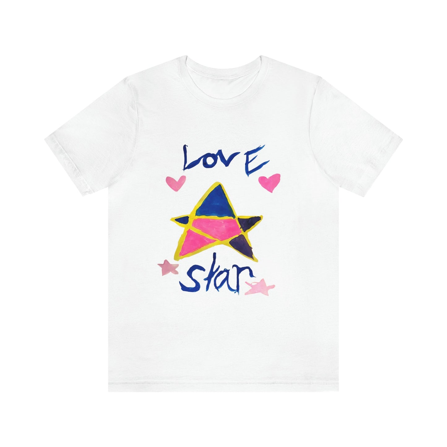 Love Star Graphic T-Shirt-T-Shirt-White-S-mysticalcherry