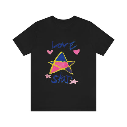 Love Star Graphic T-Shirt-T-Shirt-Black-S-mysticalcherry