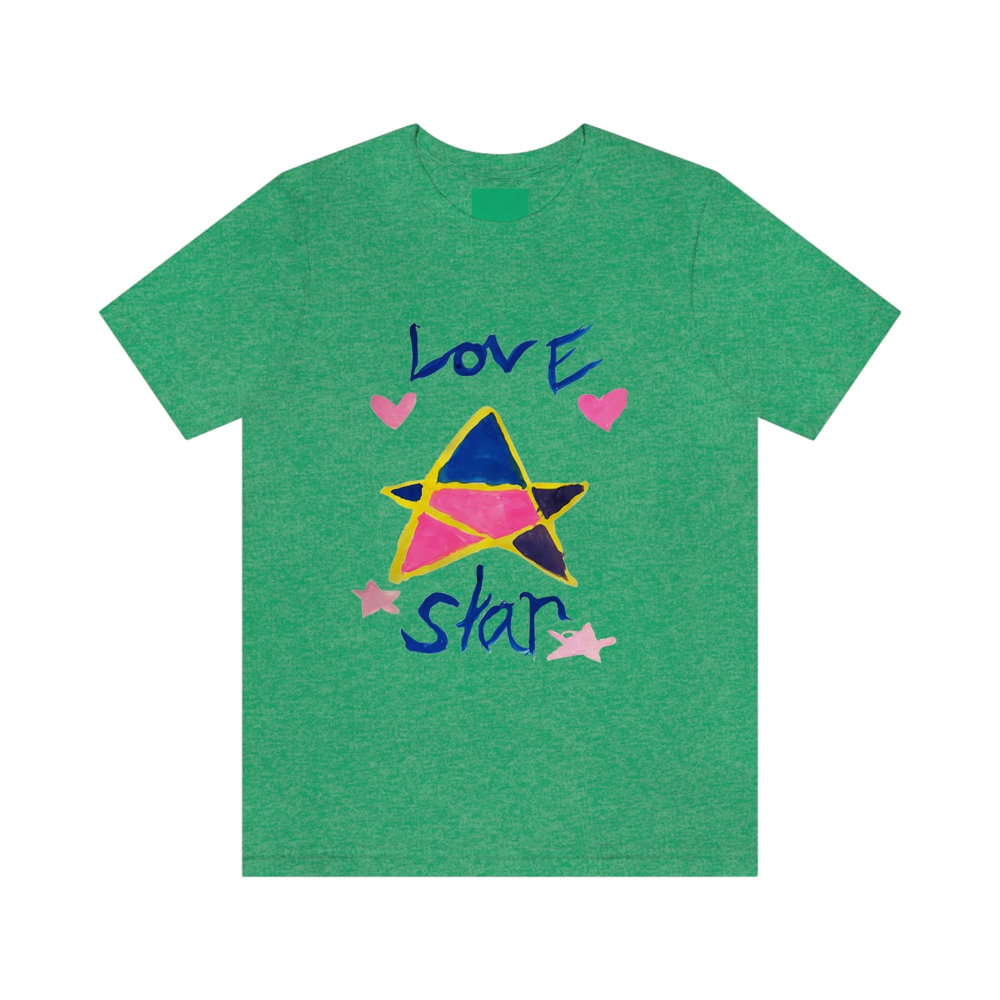 Love Star Graphic T-Shirt-T-Shirt-Heather Kelly-S-mysticalcherry