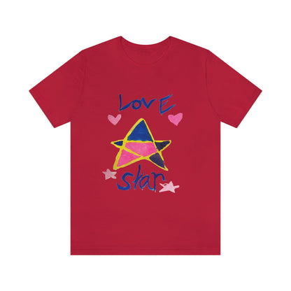 Love Star Graphic T-Shirt-T-Shirt-Red-S-mysticalcherry