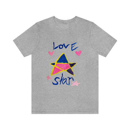 Love Star Graphic T-Shirt-T-Shirt-Athletic Heather-S-mysticalcherry