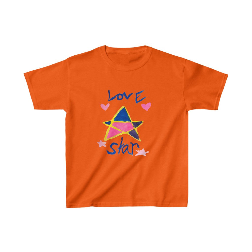 Love Star Kids Cotton™ Tee-Kids clothes-XS-Orange-mysticalcherry