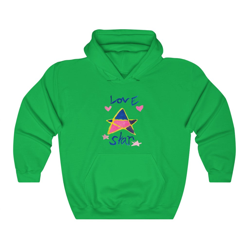 Love Star Wearable Art Hoodie-Hoodie-Irish Green-S-mysticalcherry