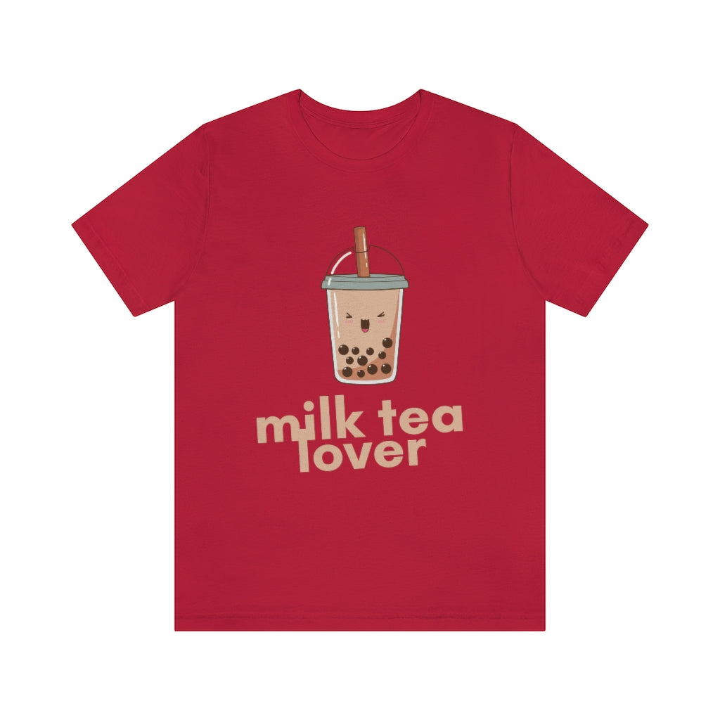 MILK TEA LOVER T-SHIRT-T-Shirt-Red-S-mysticalcherry