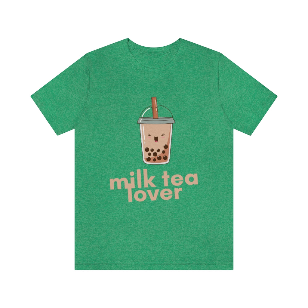 MILK TEA LOVER T-SHIRT-T-Shirt-Heather Kelly-S-mysticalcherry