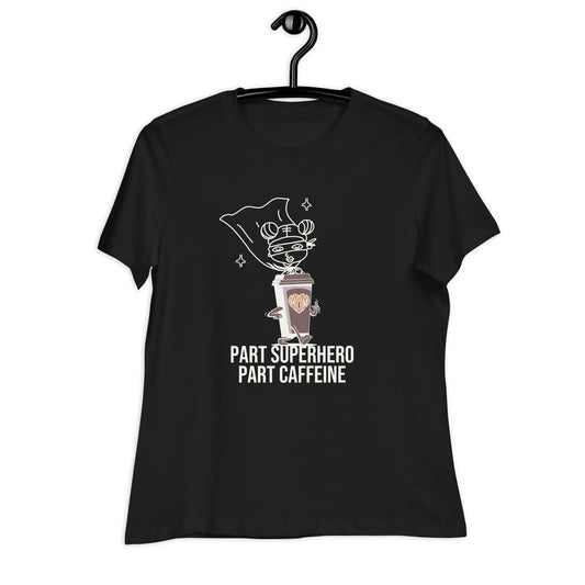 MOM PART SUPERHERO PART CAFFEINE T-SHIRT-Grapnic T-Shirt-MOM: PART SUPERHERO PART CAFFEINE 1-Black-S-mysticalcherry