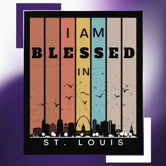 Midwest Retro I AM Blessed City Skylines Throw Blanket Collection-THROW BLANKET-50″×60″-Sioux Falls-mysticalcherry