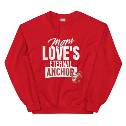 Mom Love's Eternal Anchor Sweatshirt-Red-S-mysticalcherry