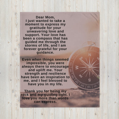 Mom Massage & Letter Throw Blanket-THROW BLANKET-Small 50″×60″-Mom: You Are My Compass-mysticalcherry