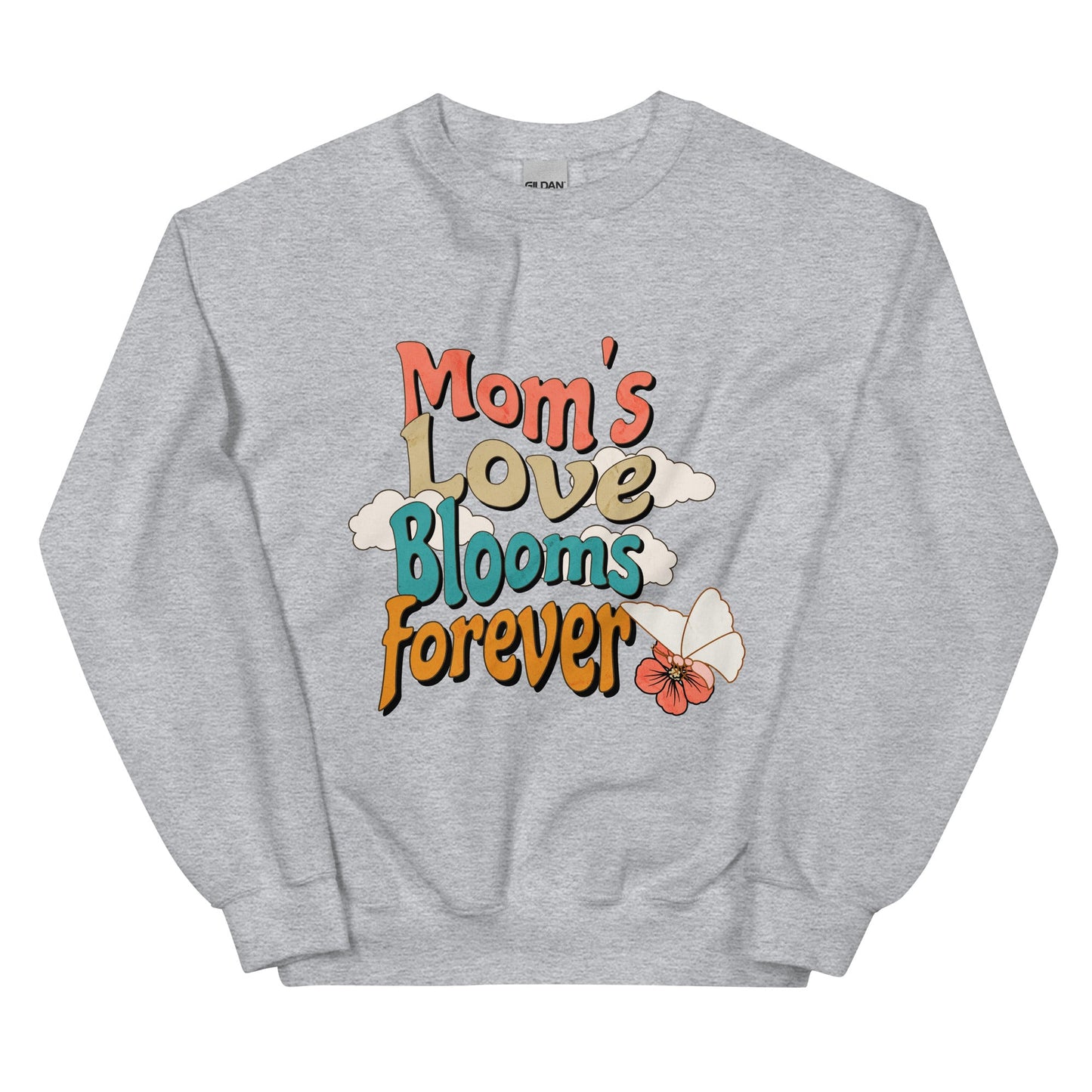 Mom's Love Blooms Forever Sweatshirt-Sport Grey-S-mysticalcherry