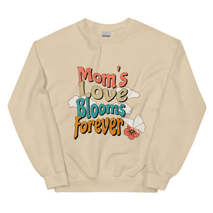 Mom's Love Blooms Forever Crewneck Sweatshirt-crewneck-Sand-S-mysticalcherry