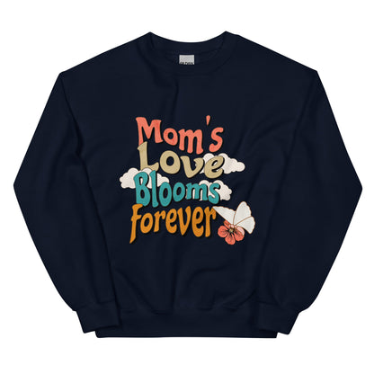 Mom's Love Blooms Forever Sweatshirt-Navy-S-mysticalcherry