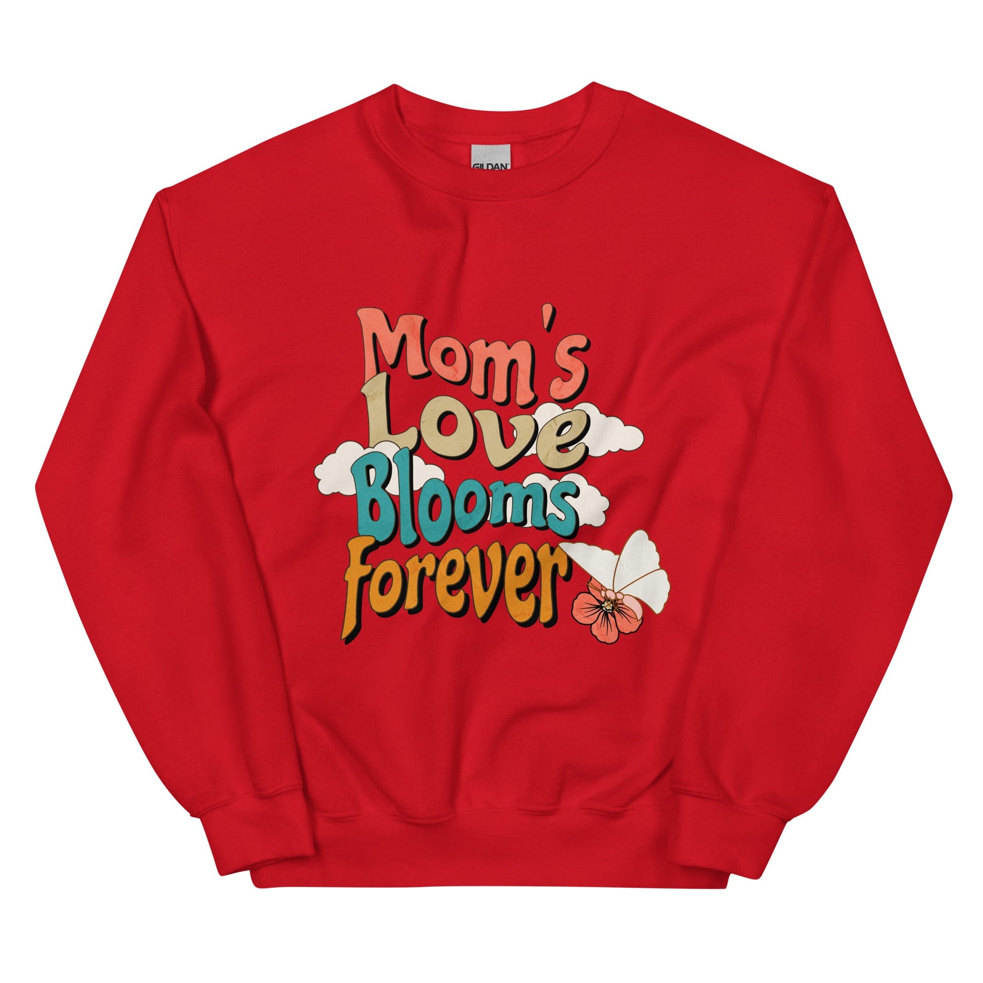 Mom's Love Blooms Forever Sweatshirt-Red-S-mysticalcherry