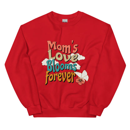 Mom's Love Blooms Forever Sweatshirt-Red-S-mysticalcherry