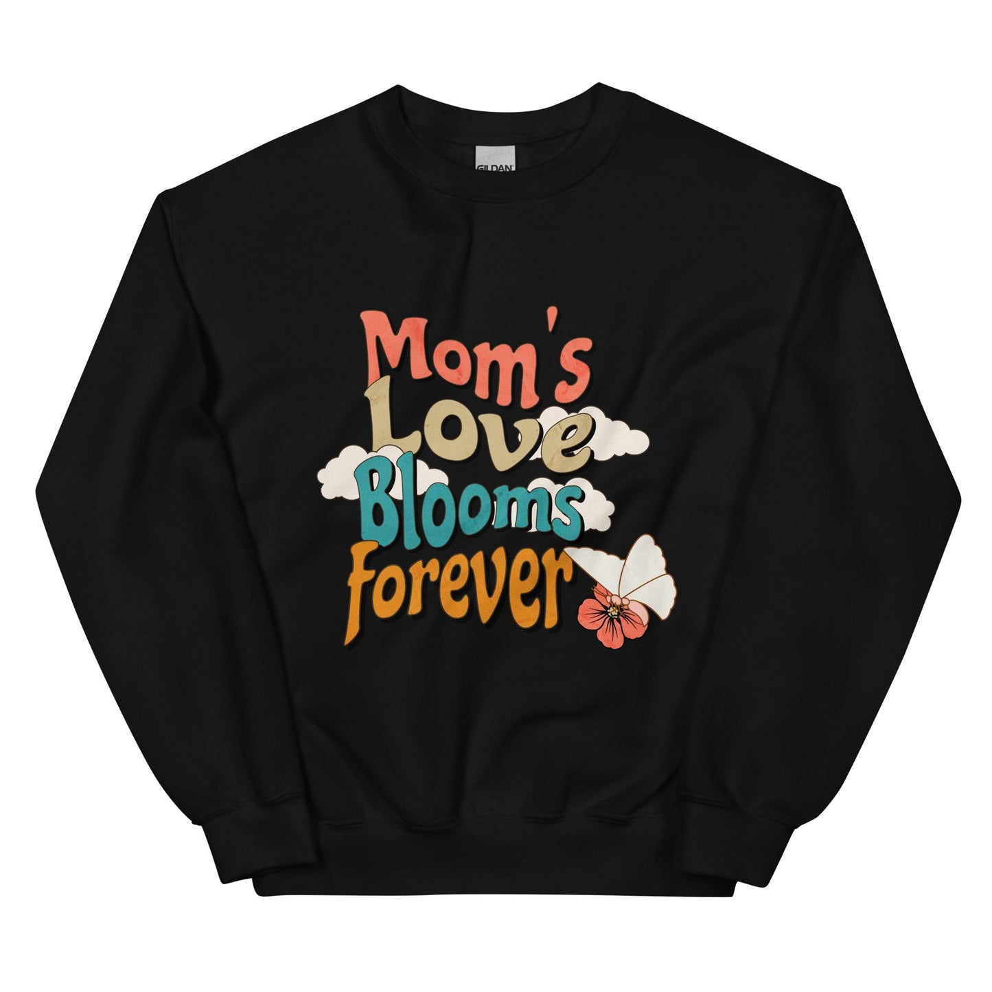 Mom's Love Blooms Forever Sweatshirt-Black-S-mysticalcherry