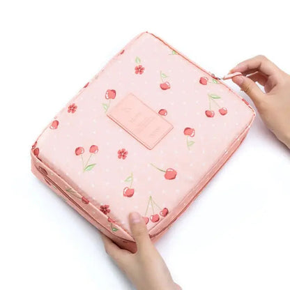 Multifunction Cosmetic Bag-makeup case-Pink Cherry-mysticalcherry