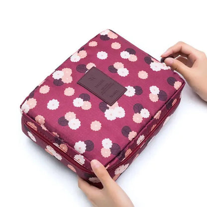 Multifunction Cosmetic Bag-makeup case-Rose Flower-mysticalcherry