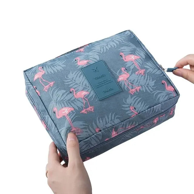 Multifunction Cosmetic Bag-makeup case-Flamingo-mysticalcherry