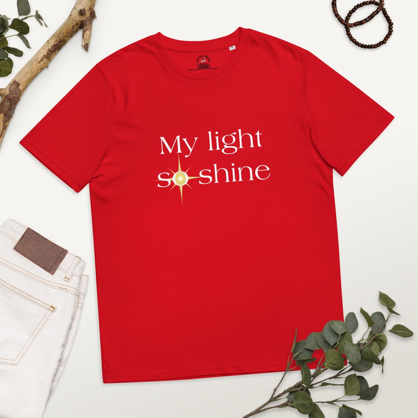 My Light So Shine Organic T-shirt-Red-S-mysticalcherry