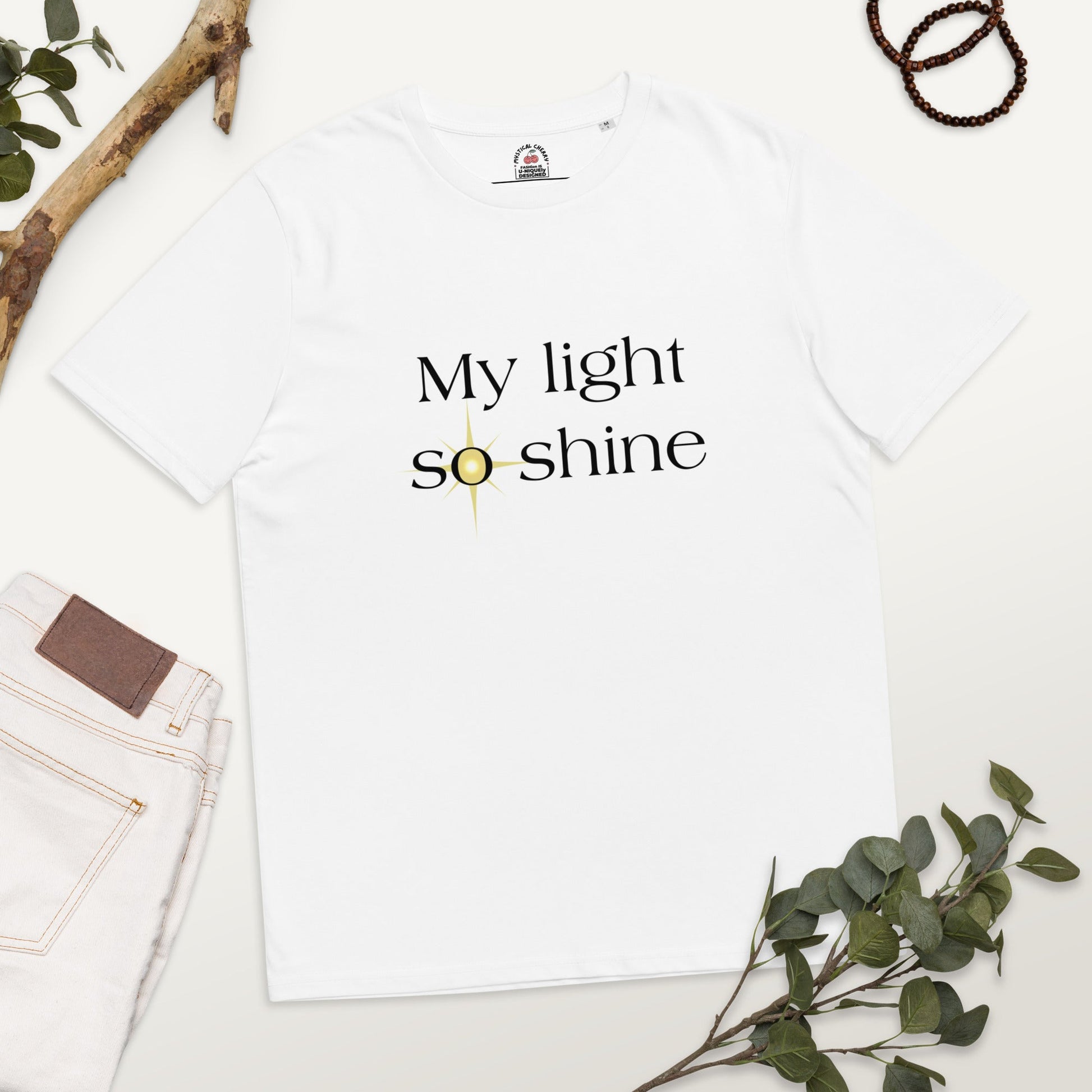 My Light So Shine Organic T-shirt-White-S-mysticalcherry