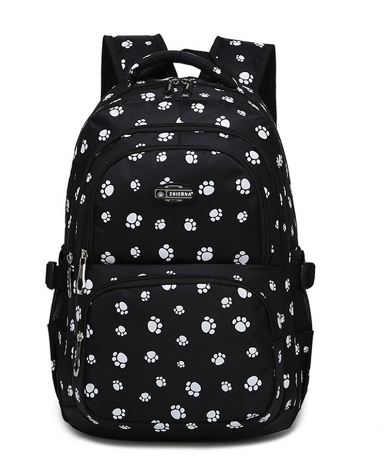 Paw Print Backpack-school Backpacks-black-mysticalcherry