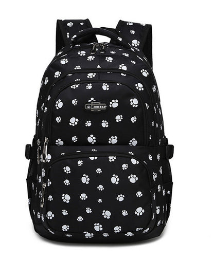 Paw Print Backpack-school Backpacks-black-mysticalcherry