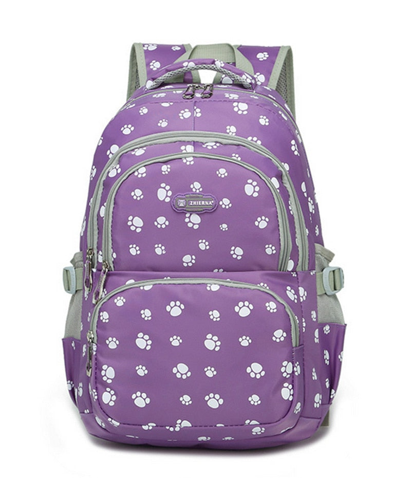 Paw Print Backpack-school Backpacks-purple-mysticalcherry