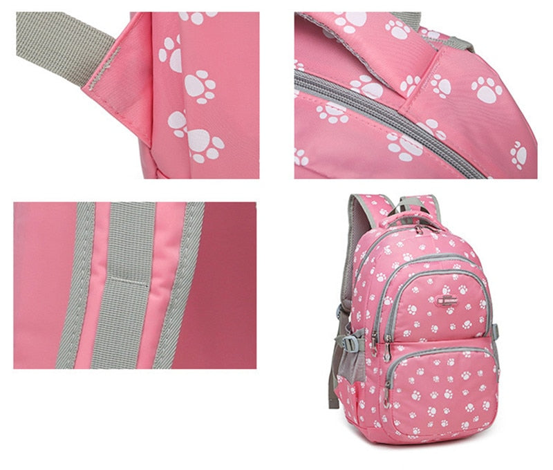 Paw Print Backpack-school Backpacks-mysticalcherry