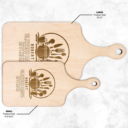 Personalized Blessed Dad's Kitchen Hardwood Cutting Board-Kitchenware-mysticalcherry