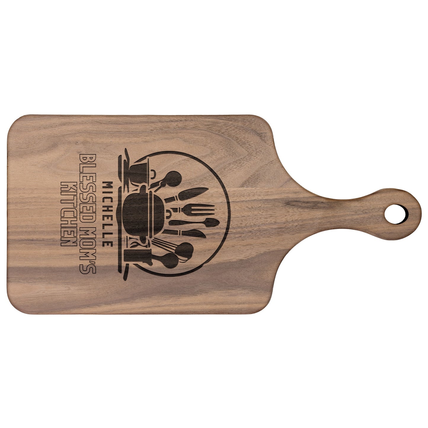 Personalized Blessed Mom's Kitchen Hardwood Cutting Board-Kitchenware-mysticalcherry