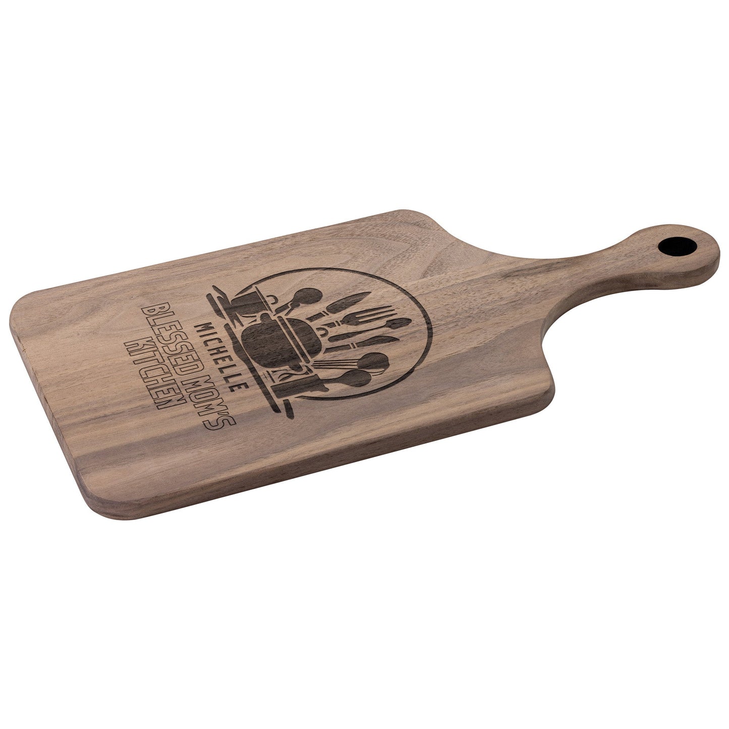Personalized Blessed Mom's Kitchen Hardwood Cutting Board-Kitchenware-mysticalcherry