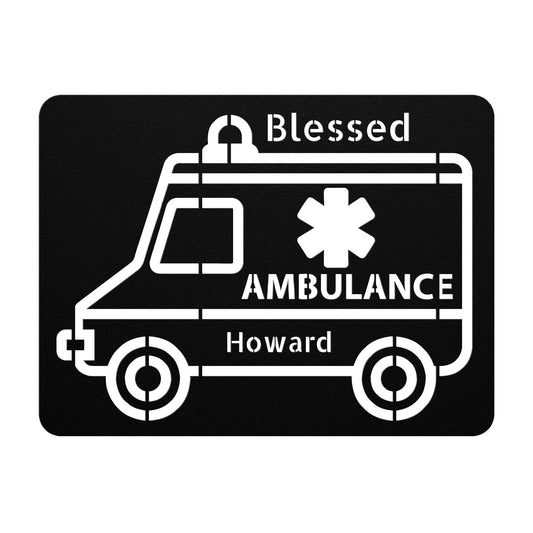Personalized Blessed Paramedic Metal Wall Art Sign-Wall Art-Black-12 Inch-mysticalcherry