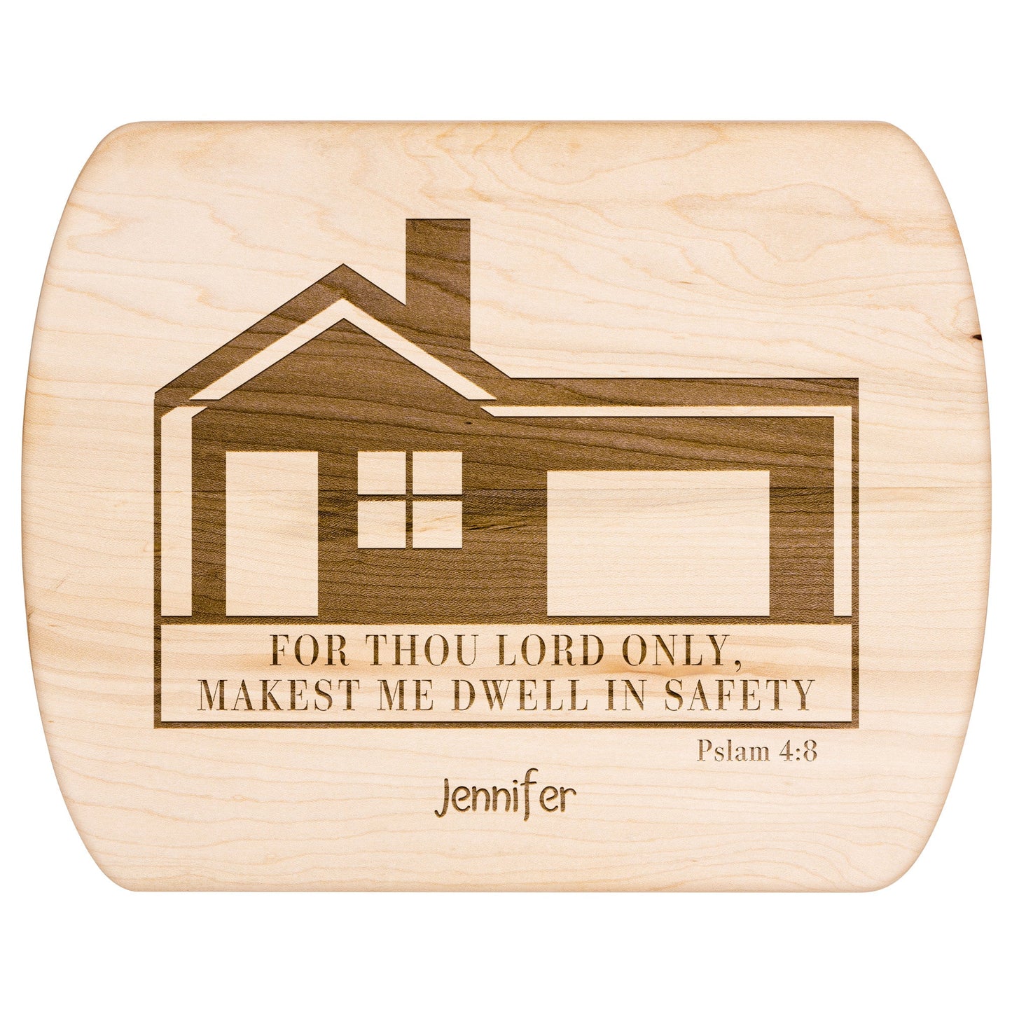 Personalized Psalm 4:8 Cutting Board-Kitchenware-mysticalcherry