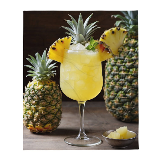 Pineapple Mocktails Throw Blanket-THROW BLANKET-50″×60″-Pineapple Mocktails 2-mysticalcherry