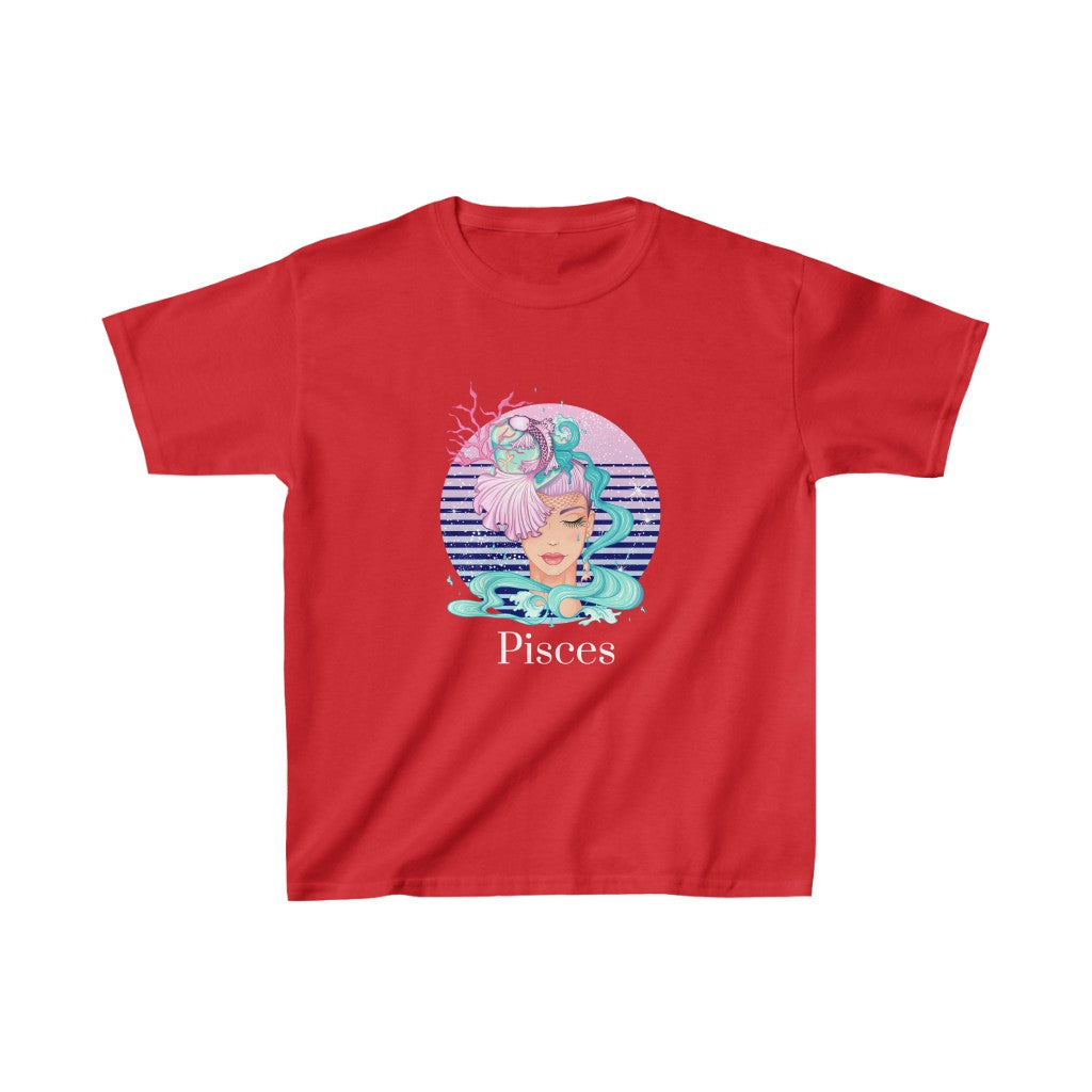Pisces Kids Cotton™ Tee-Kids clothes-XS-Red-mysticalcherry