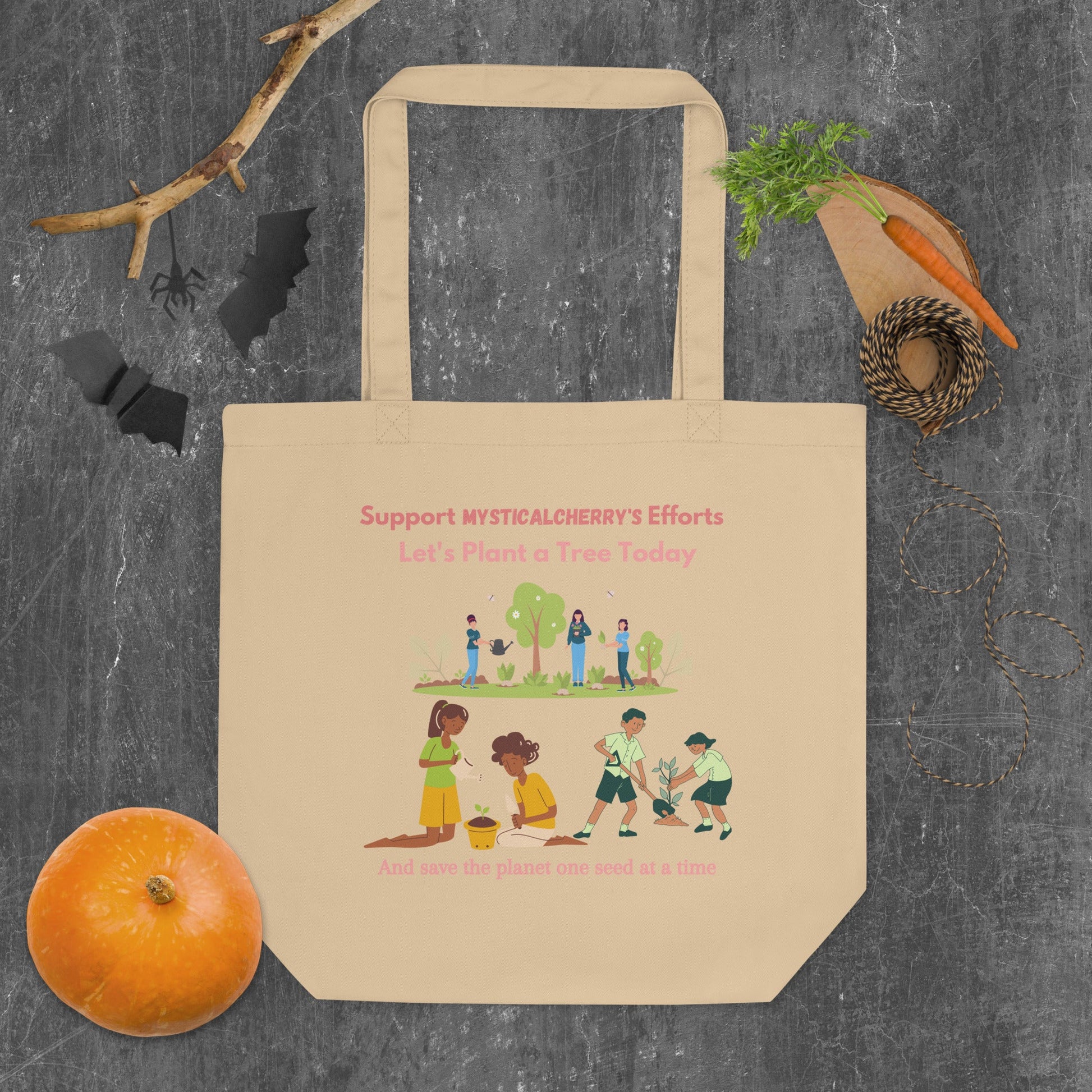 Plant A Tree Eco Tote Bag-tote-Oyster-mysticalcherry