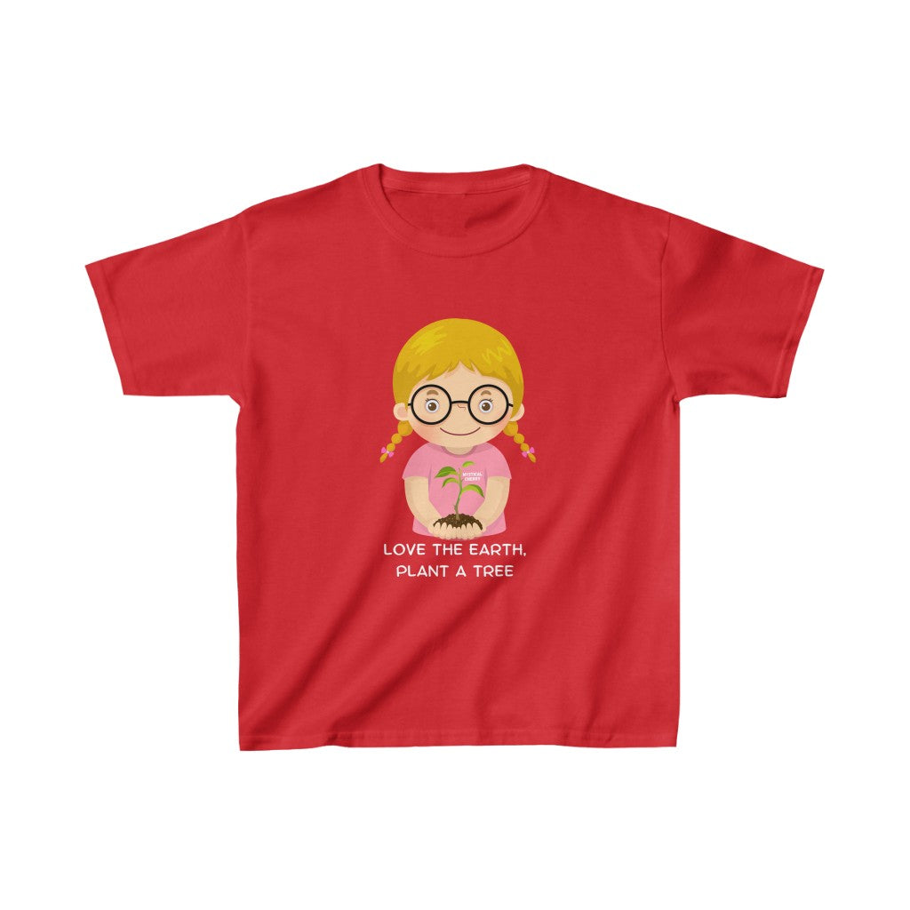 Plant A Tree Girl Cotton™ Tee-Kids clothes-XS-Red-mysticalcherry