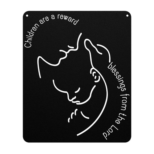 Psalm 127:3 Children Are A Reward Blessings From The Lord Metal Wall Art-Wall Art-Black-12 Inch-mysticalcherry