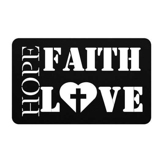 Psalm 32: Faith Hope Love Metal Wall Art Sign-Wall Art-Black-12 Inch-mysticalcherry