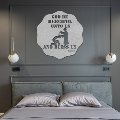 Psalm 67: God Be Merciful Unto Us, And Bless Us Metal Wall Art Sign-Wall Art-Silver-12 Inch-mysticalcherry