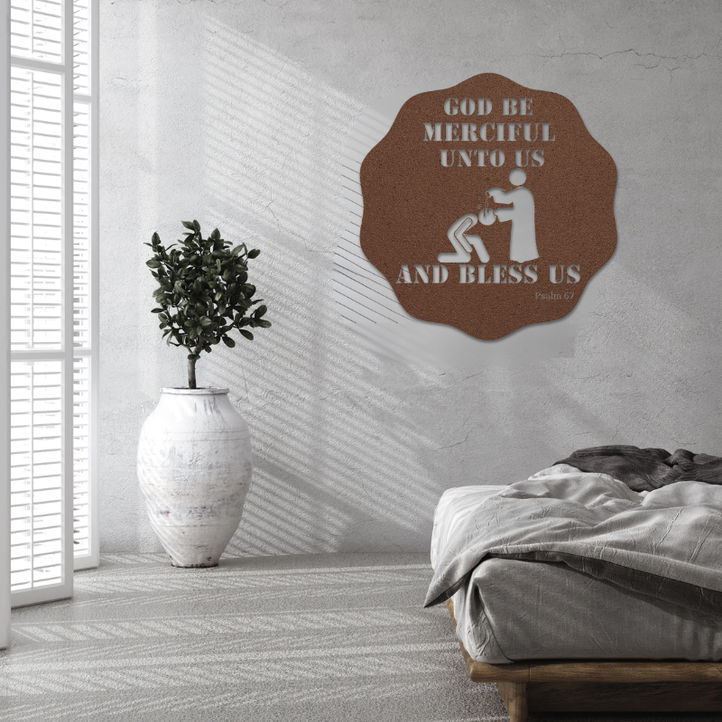 Psalm 67: God Be Merciful Unto Us, And Bless Us Metal Wall Art Sign-Wall Art-mysticalcherry