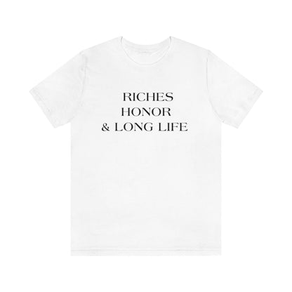 RICHES HONOR & LONG LIFE T-SHIRT-T-Shirt-White-S-mysticalcherry
