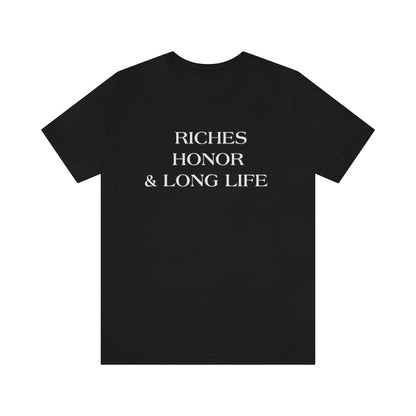 RICHES HONOR & LONG LIFE T-SHIRT-T-Shirt-Black-S-mysticalcherry