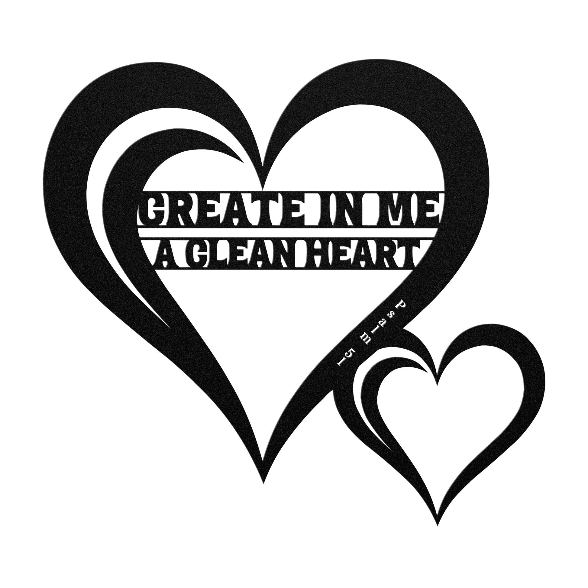 Responsorial Psalm 51:10 Create In Me A Clean Heart Metal Wall Art-Wall Art-Black-12 Inch-mysticalcherry