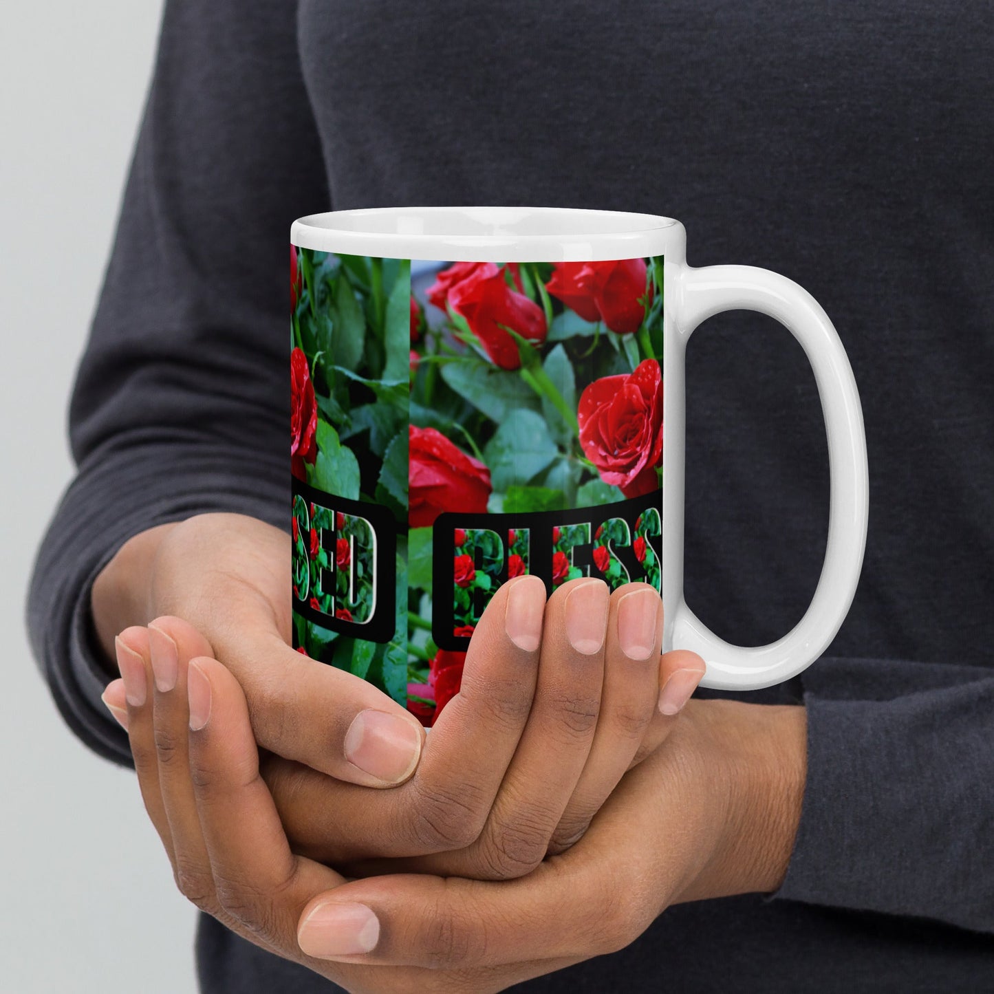 SERENE SIPS: THE FLOWERS BLESSED MUGS COLLECTION-white mug-Roses-15oz-mysticalcherry
