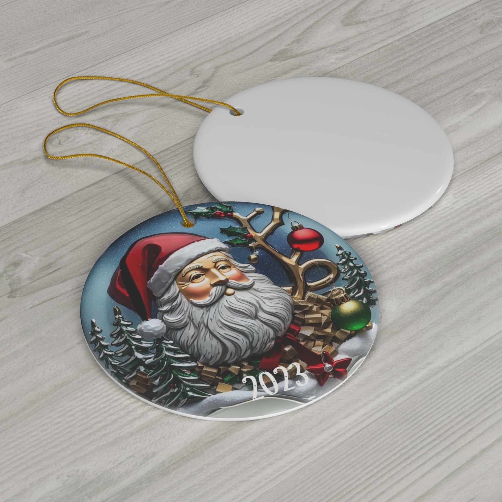 Santa Ceramic Ornament-Home Decor-Circle-One Size-mysticalcherry