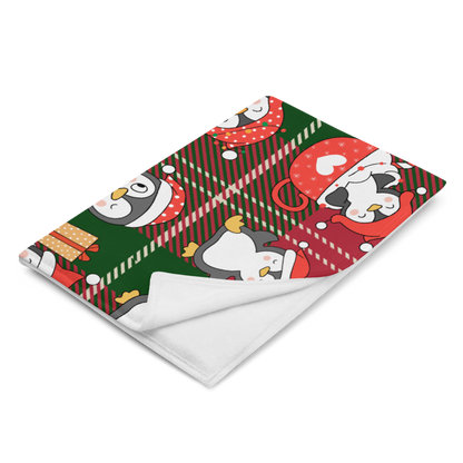 Santa Penguin Squad Throw Blanket-THROW BLANKET-mysticalcherry